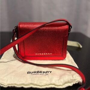 Authentic Burberry Red Leather Crossbody